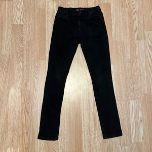 Children's Place Super Skinny Black Jeans with Adjustable Straps Size 10 Slim